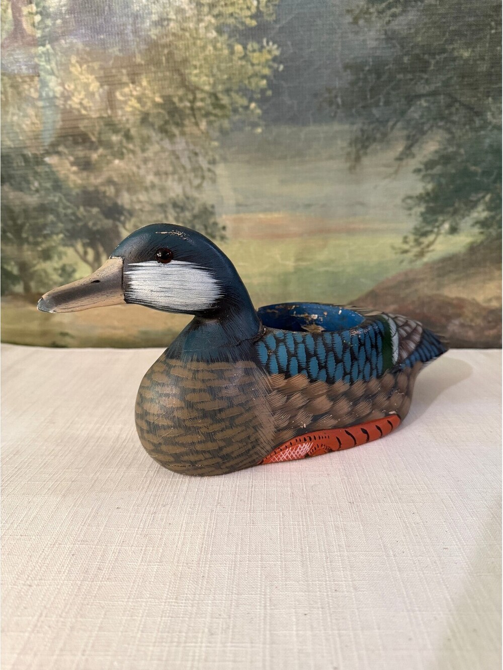 Vintage Hand Painted Duck Planter